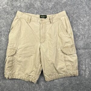 Eddie Bauer Cargo Shorts Mens 32 Ripstop Relaxed Outdoor Hiking Shorts Tan Beige